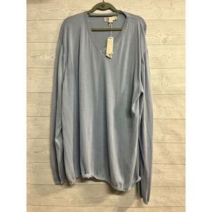 Cutter & Buck mens 100%‎ cotton soft baby blue size 2X tall knitted Sweater